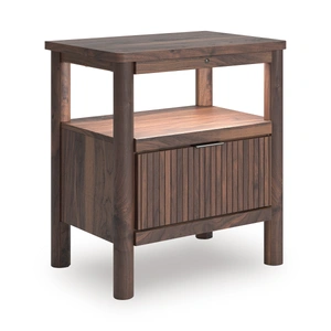 Ashley Furniture Pamytta MDF Night Stand w/Drawer & Open Shelf, Brown