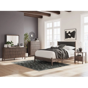 Ashley Furniture Pamytta Polyester/MDF Panel Bedroom Set, Brown