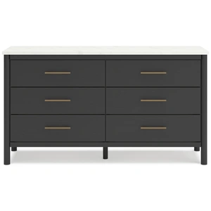 Ashley Furniture Cadmori MDF/Wood Veneer Dresser w/6 Drawers in Black/White