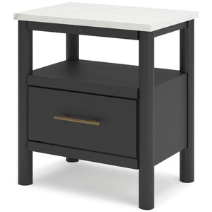 Ashley Furniture Cadmori MDF/Wood Veneer Nightstand w/Drawers, Black/White