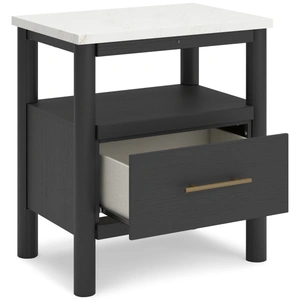 Ashley Furniture Cadmori MDF/Wood Veneer Nightstand w/Drawers, Black/White