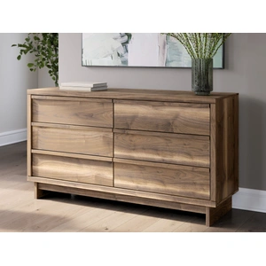 Ashley Furniture Chirason Wood Double Dresser w/6 Drawers, Brown