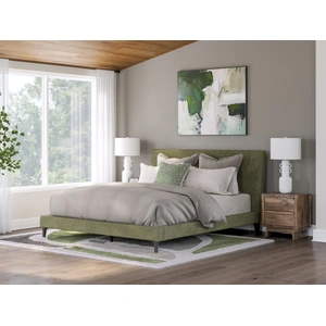 Ashley Furniture Chirason Upholstered Panel Bed w/Roll Slats, Sage Green