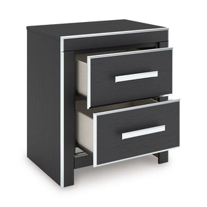 Ashley Furniture Zuraleus 2-Drawer MDF/Wood Nightstand w/USB Charger