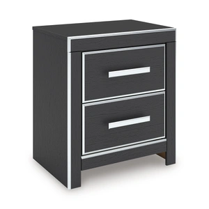 Ashley Furniture Zuraleus 2-Drawer MDF/Wood Nightstand w/USB Charger