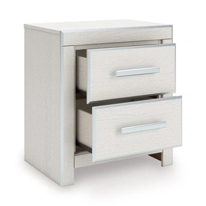 Ashley Furniture Zuraleus 2-Drawer MDF/Wood Nightstand w/USB Charger