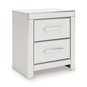 Ashley Furniture Zuraleus 2-Drawer MDF/Wood Nightstand w/USB Charger