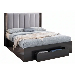 Pantek Furniture B36 Storage Platform Bed with Soft Headboard