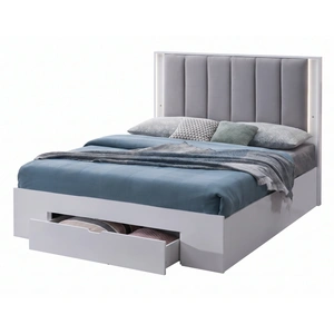 Pantek Furniture B36 Storage Platform Bed with Soft Headboard