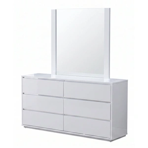 Pantek Furniture B36 6-Drawer Double Dresser with Mirror
