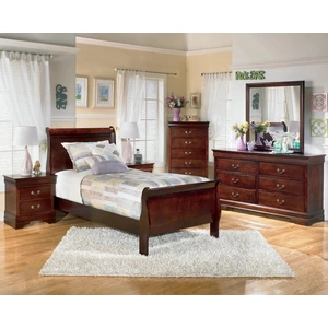 Ashley Furniture Alisdair Wood Sleigh Bedroom Set, Dark Brown