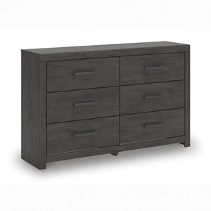 Ashley Furniture Prendonea MDF Double Dresser w/6 Drawers, Charcoal
