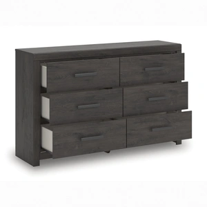 Ashley Furniture Prendonea MDF Double Dresser w/6 Drawers, Charcoal