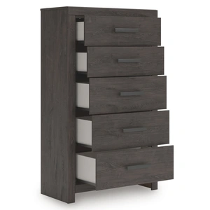 Ashley Furniture Prendonea MDF Chest w/5 Drawers, Charcoal