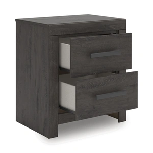 Ashley Furniture Prendonea MDF Night Stand w/2 Drawers, Charcoal