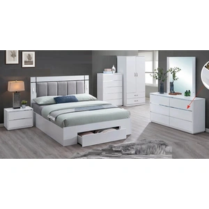 Pantek Furniture B38 Storage Platform Bedroom Set with LED Light
