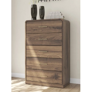Ashley Furniture Fortlorn MDF Chest w/5 Drawers, Walnut Brown