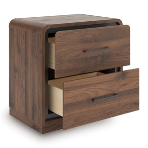 Ashley Furniture Fortlorn MDF Nightstand w/2 Drawers, Walnut Brown
