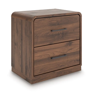 Ashley Furniture Fortlorn MDF Nightstand w/2 Drawers, Walnut Brown