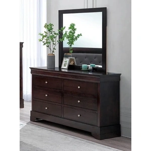 Pantek Furniture B39 6-Drawer Double Dresser with Mirror