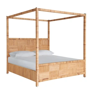 Universal Furniture Chatham Rattan Canopy Bed, Natural Rattan