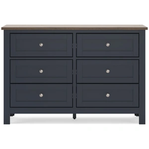 Ashley Furniture Landocken Wood/MDF Double Dresser w/6 Drawers in Brown/Blue