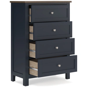 Ashley Furniture Landocken Wood/MDF Chest w/4 Drawers, Brown/Blue