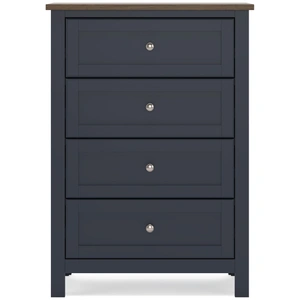 Ashley Furniture Landocken Wood/MDF Chest w/4 Drawers, Brown/Blue