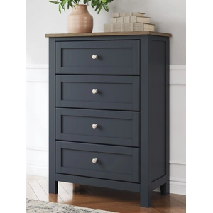 Ashley Furniture Landocken Wood/MDF Chest w/4 Drawers, Brown/Blue