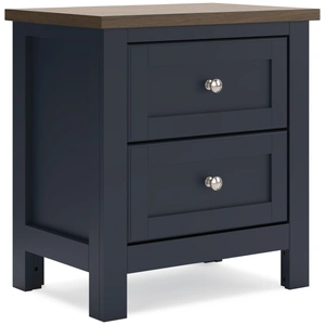 Ashley Furniture Landocken Wood/MDF Nightstand w/2 Drawers, Brown/Blue