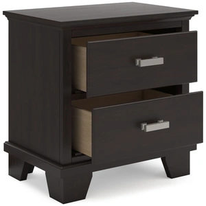 Ashley Furniture Covetown Wood Nightstand w/2 Drawers, Dark Brown