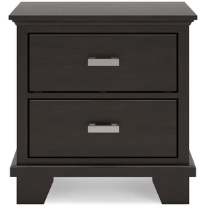 Ashley Furniture Covetown Wood Nightstand w/2 Drawers, Dark Brown