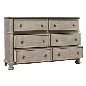 Ashley Furniture Ashley SM Falkhurst Wood 6-Drawer Dresser in Beige