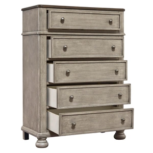 Ashley Furniture Ashley SM Falkhurst Wood 5-Drawer Chest, Beige