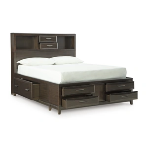 Ashley Furniture Vanmore Wood Platform Storage Bed, Full Size, Dark Brown