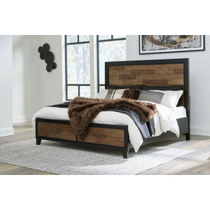 Ashley Furniture Kraeburn Wood Panel Storage Bed, California King Size, Brown/Black