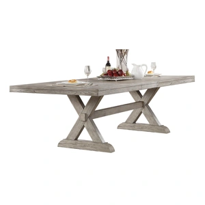 ACME Rocky Wood Extendable Dining Table, Gray Oak