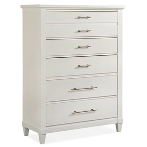 Magnussen SM Lola Bay Wood Chest w/5 Drawers, Seagull White