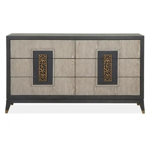 Magnussen SM Ryker Wood Double Dresser w/6 Drawers, Coventry Grey