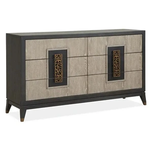 Magnussen SM Ryker Wood Double Dresser w/6 Drawers, Coventry Grey