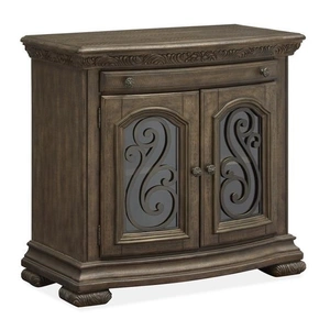 Magnussen SM Durango Wood 2 Doors Bachelor Chest w/USB Charger, Brown