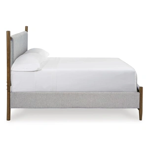 Ashley Furniture Lyncott Fabric/Wood Upholstered Panel Bed in Grey/Brown