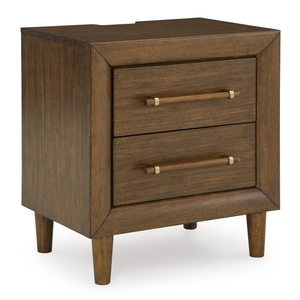 Ashley Furniture Lyncott 2-Drawer Wood Nightstand w/USB Charger, Brown