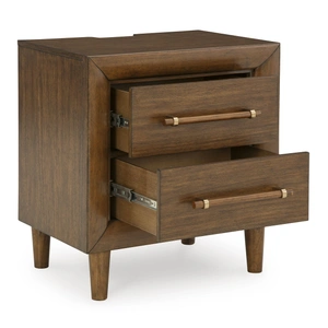 Ashley Furniture Lyncott 2-Drawer Wood Nightstand w/USB Charger, Brown