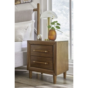 Ashley Furniture Lyncott 2-Drawer Wood Nightstand w/USB Charger, Brown