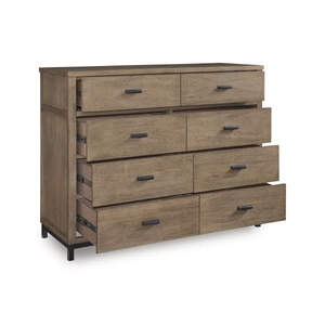 Ashley Furniture Tomtyn Wood Double Dresser w/8 Drawers in Light Brown