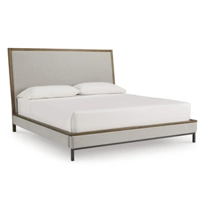 Ashley Furniture Tomtyn Upholstered Platform Bed, Light Brown