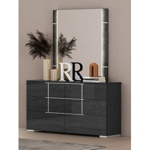 Pantek Furniture B630 6-Drawer Double Dresser with Mirror