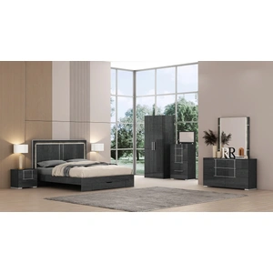 Pantek Furniture B630 Storage Platform Bedroom Set with LED Light