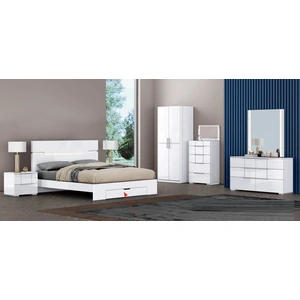 Pantek Furniture B632 Storage Platform Bedroom Set with LED Light